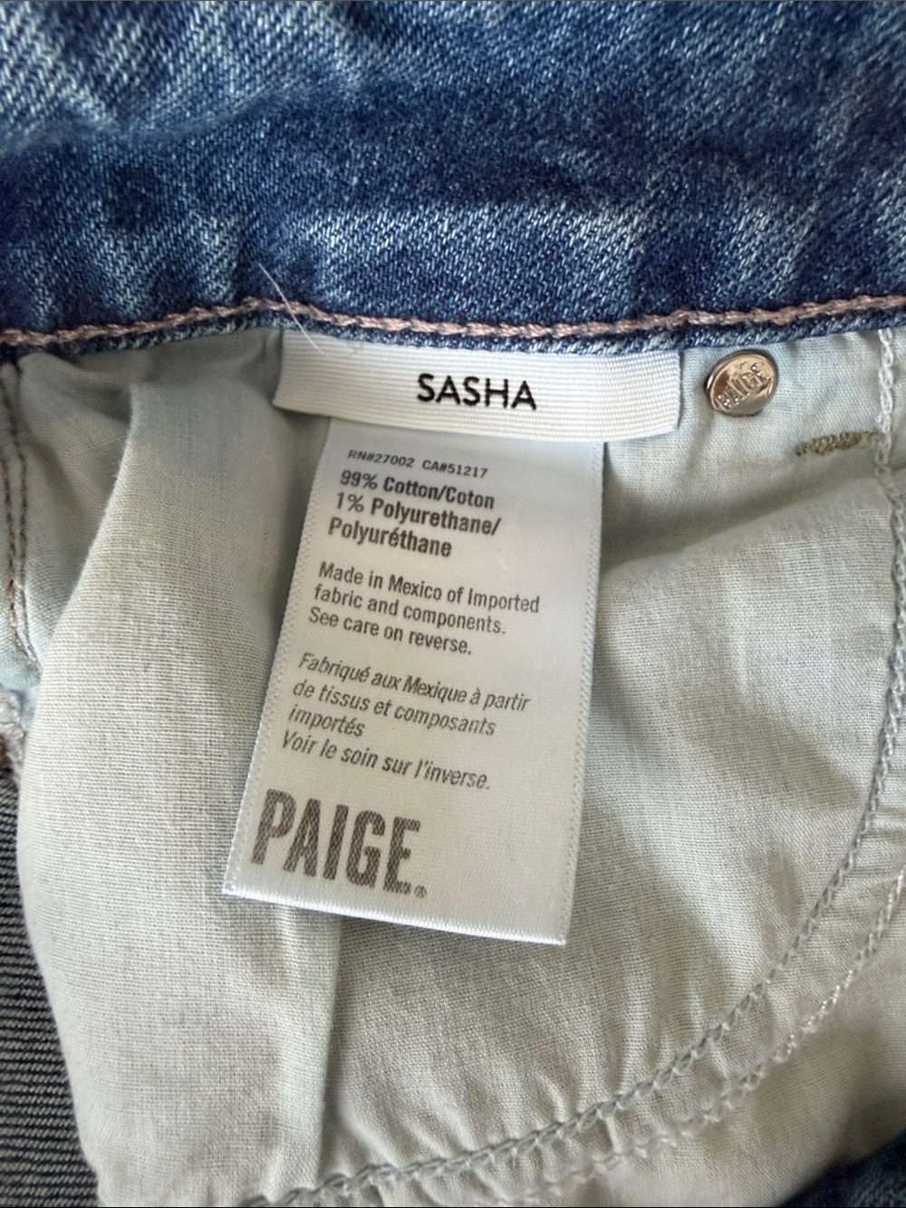 PAIGE Light Blue Wide-Leg Cuffed Jeans - Picture 3 of 5
